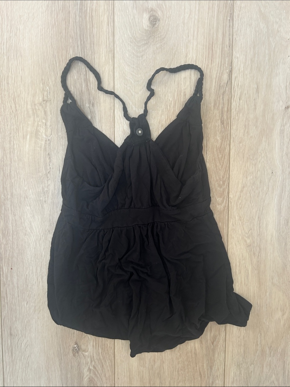 Ella Moss Vintage Black Button-Front Tank Top Dress - Picture 3 of 3